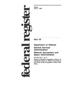 federal register  Friday July 2, 1999  Part VII