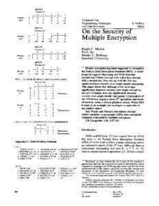 Chosen-plaintext attack / Ciphertext / Cryptanalysis / RSA / Four-square cipher / Two-square cipher / Cryptography / Data Encryption Standard / Tiny Encryption Algorithm