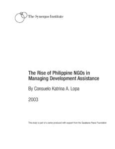 The Rise of Philippine NGOs in Managing Development Assistance
