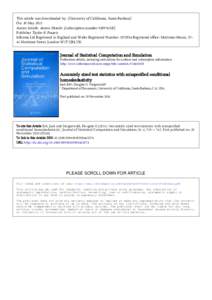 This article was downloaded by: [University of California, Santa Barbara] On: 10 May 2011 Access details: Access Details: [subscription numberPublisher Taylor & Francis Informa Ltd Registered in England and W