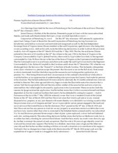 Southern Campaign American Revolution Pension Statements & Rosters Pension Application of James Chance S39316 Transcribed and annotated by C. Leon Harris VA