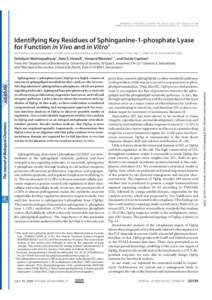 THE JOURNAL OF BIOLOGICAL CHEMISTRY VOL. 283, NO. 29, pp[removed] –20169, July 18, 2008 © 2008 by The American Society for Biochemistry and Molecular Biology, Inc. Printed in the U.S.A. Identifying Key Residues of Sphin