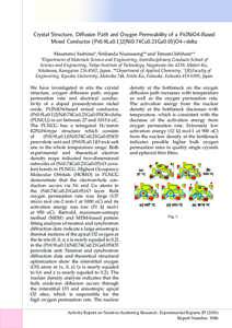 Crystal Structure, Diﬀusion Path and Oxygen Permeability of a Pr2NiO4-Based Mixed Conductor (Pr0.9La0.1)2(Ni0.74Cu0.21Ga0.05)O4+delta Masatomo Yashima*, Sirikanda Nuansaeng** and Tatsumi Ishihara** *Department of Mater