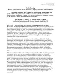 Public Hearing Summary Lamprey River Protected Instream Flow January 14, 2009 Page 1 of 19  Public Hearing