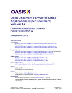 OASIS Open Document Format for Office Applications (OpenDocument) Version 1.2