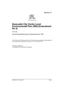 2010 No 177  New South Wales Newcastle City Centre Local Environmental Plan[removed]Amendment