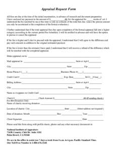 Microsoft Word - Appraisal Request Form.doc