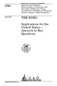 GGD/NSIAD[removed]The Euro: Implications for the United States--Answers to Key Questions