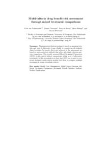 Multi-criteria drug benefit-risk assessment through mixed treatment comparisons Gert van Valkenhoef1,2 , Tommi Tervonen1 , Bert de Brock1 , Hans Hillege2 , and Douwe Postmus2 1