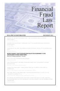 Financial Fraud Law Report An A.S. Pratt & Sons Publication