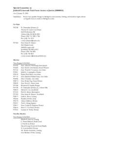 Judicial Crossroads Task Force: Access to Justice Roster