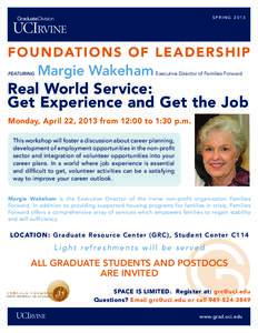 SPRINGFOUNDATIONS OF LEADERSHIP FEATURING  Margie Wakeham