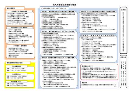 北九州市新成長戦略の概要 策定の背景等 ◇歴史的円高による日本経済への影響 ◇少子高齢化と人口減社会の進行 ◇東日本大震災の発生とエネルギー問題