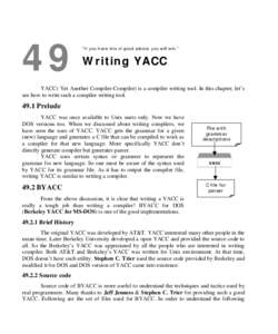 A to Z of C :: 49. Writing YACC