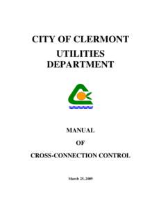 CITY OF CLERMONT UTILITIES DEPARTMENT MANUAL OF