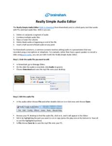 Audacity / Computer file / Audio editors / Tag editors / Mp3DirectCut / Software / Digital audio editor / Sound technology