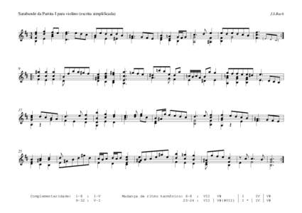 Sarabande da Partita I para violino (escrita simplificada)  J.S.Bach 3 4