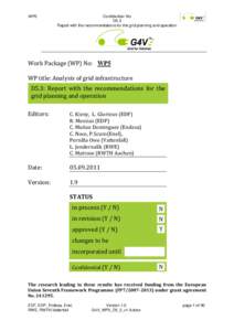 WP5  Confidential: No D5.3 Report with the recommendations for the grid planning and operation
