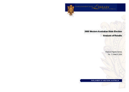 2008 Western Australian State Election Analysis of Results