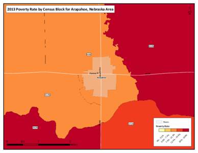 ´  2013 Poverty Rate by Census Block for Arapahoe, Nebraska Area 22.4%