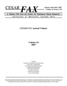 CESAR  FAX January-December 2007 Volume 16, Issues 1-50