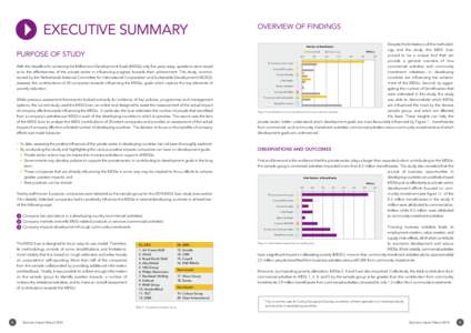 EXECUTIVE SUMMARY  OVERVIEW OF FINDINGS Despite the limitations of the methodology and the study, the MDG Scan Millions Commercial