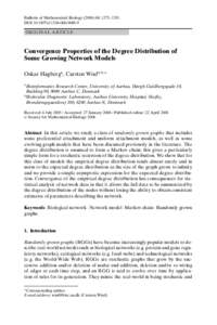 Bulletin of Mathematical Biology: 1275–1291 DOIs11538ORIGINAL ARTICLE  Convergence Properties of the Degree Distribution of