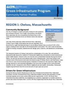 Green Infrastructure Program Community Partner Profiles 2011 Partners REGION 1: Chelsea, Massachusetts Community Background