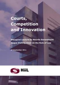Courts, Competition and Innovation Inaugural Lecture by Maurits Barendrecht Hague Visiting Chair on the Rule of Law