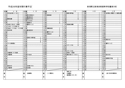 新潟県立新発田南高等学校豊浦分校  平成２６年度年間行事予定　 日 1 2