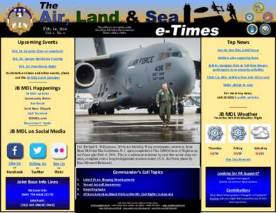 The official e-newsletter of the Joint Base McGuire-Dix-Lakehurst Public Affairs Office Feb. 14, 2014 Vol. 5, No. 6