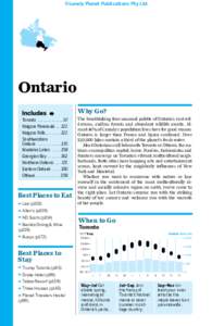©Lonely Planet Publications Pty Ltd  Ontario Why Go?  Toronto . . . . . . . . . . . . . 67