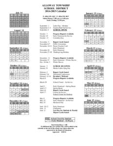 ALLOWAY TOWNSHIP SCHOOL DISTRICT[removed]Calendar July 14 M