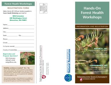 Registration Form Make checks ($15.00 per family) payable to Forest Health Workshop and mail to: PRESORTED STANDARD