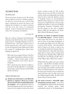 Free extract from 80:20 Development in an Unequal World, 6th Ed. Copyright[removed]:20 Educating & Acting for a Better World. www.8020.ie  The Debate on Aid income countries account for 75% of those living in poverty but 