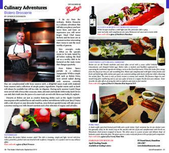 Culinary Adventures  SPONSORED BY Bolero Brasserie BY CANDICE DICKINSON