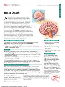 The Journal of the American Medical Association  PLANE OF CROSS S ECTION  Brain Death