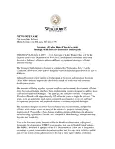 Workforce development / Indianapolis / Geography of the United States / Indiana / Workforce Innovation in Regional Economic Development / Geography of Indiana / Elaine Chao