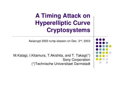 A Timing Attack on Hyperelliptic Curve Cryptosystems