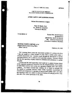 Cite as 37 NRCLBP-93-S UNITED STATES OF AMERICA NUCLEAR REGULATORY COMMISSION