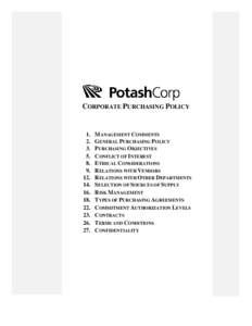 Corporate Purchasing Policy Outline