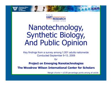 Future / Nanotechnology / Technology forecasting / Synthetic biology / Project on Emerging Nanotechnologies / Woodrow Wilson International Center for Scholars / Emerging technologies / Technology / Time