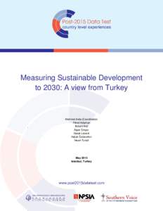 ---------------------------------------------------------------  ---------------------------------- Measuring Sustainable Development to 2030: A view from Turkey