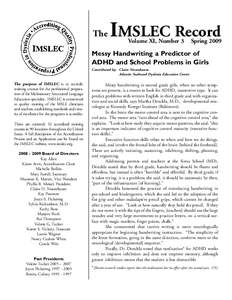 IMSLEC Newsletter - Spring 2009