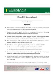 Microsoft Word - Q1_2013 Quarterly Activity Report Draft