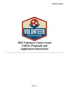 Volunteer Tennessee[removed]Volunteer Center Grant Call for Proposals and Application Instructions