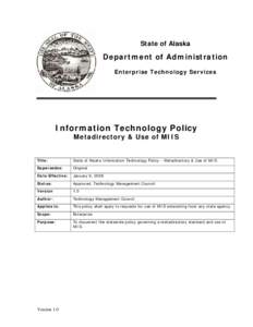 Data management / Metadirectory / Data / Lightweight Directory Access Protocol / Identity management systems / Mii / MIIS / Microsoft Identity Integration Server / Directory services / Computing / System software