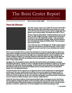 The Boisi Center Report the boisi center for religion and american public life at boston college vol. 8 v