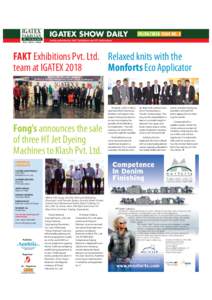 IGATEX SHOW DAILYISSUE NO. 3 Jointly published by FAKT Exhibitions and PTJ Publications