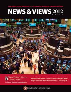 SAN DIEGO STATE UNIVERSITY – College of Business Administration  NEWS & VIEWS 2012 F  A